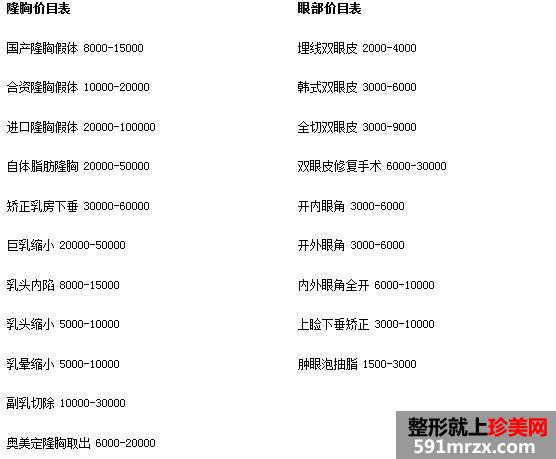 湖南省人民医院整形美容科价格表全新爆出
